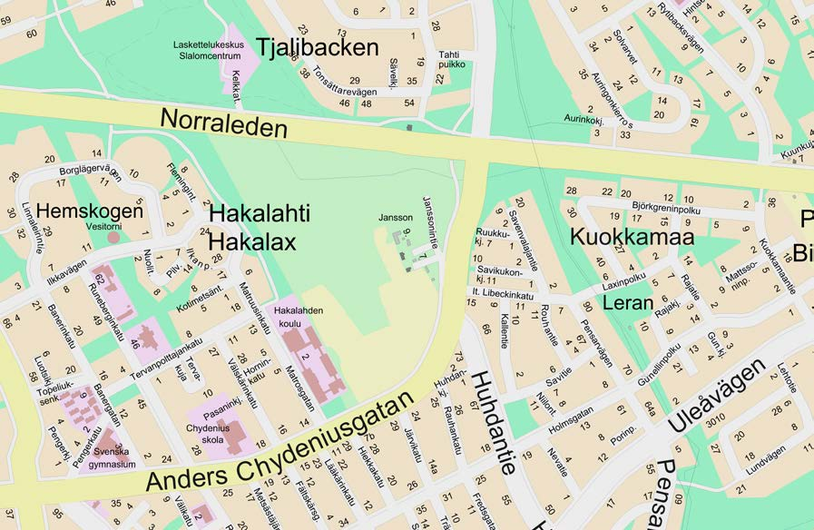POHJOIS-HAKALAHTI / JANSSONIN ALUE ALOITE TAI ASEMAKAAVATYÖN VIREILLE TULON SYY Aloite on Kokkolan kaupungin. Tavoitteena on lisätä kaupungin asuntotonttien tarjontaa.