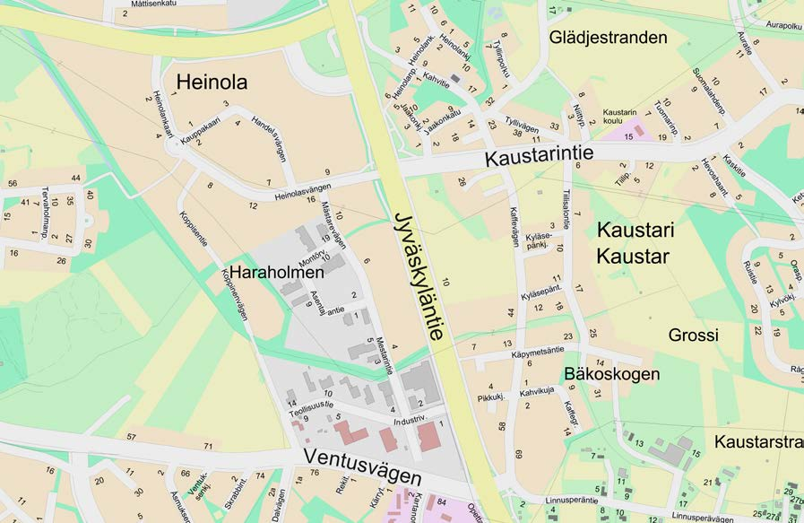 KAHVITIEN JA JYVÄSKYLÄNTIEN VÄLINEN TYÖPAIKKA-ALUE ALOITE TAI ASEMAKAAVATYÖN VIREILLE TULON SYY Alueen asemakaava on vanhentunut ja Heinolan työpaikka-alueen ollessa täyttymässä on työpaikkatonttien