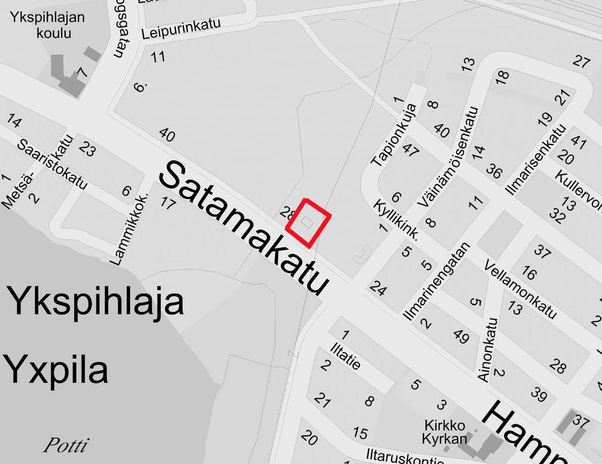 SATAMAKATU 26, YKSPIHLAJA (ENTINEN ESSO) ASEMAKAAVAN VIREILLE TULON SYY Aloite on Kokkolan kaupungin. Alue on entisen Satamakadun Esson huoltoaseman aluetta.
