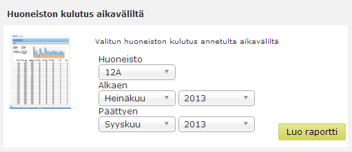 7. Raportit VertoLive -palvelu tarjoaa raporttien kautta eri näkymiä kohteiden ja huoneistojen kulutustietoihin. Raportteja voi luoda kohteen Raportit -välilehdellä.