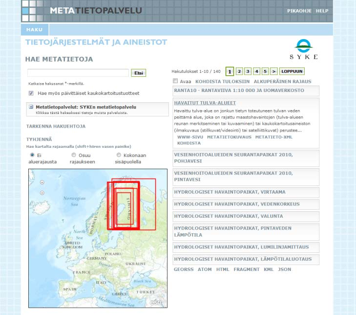 YHTEENTOIMIVAT METATIETOPALVELUT RADAR SYKEN METATIETOPALVELU