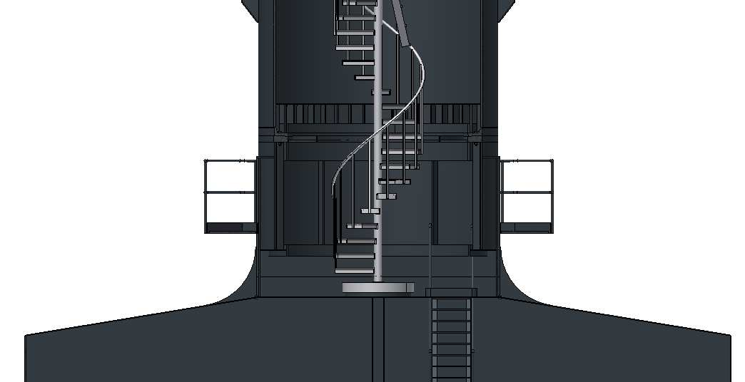 3. Tornin ja kierreportaiden asennus porttaaliin 3. Tower and helical stairs erection to portal Torni / Tower 17t 4 kpl nostopisteitä 4 pcslifting points, app.