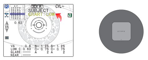 9 Kuvio 5. Matalakontrastisen näöntarkkuuden määrittäminen Nidek ARK-1s -autorefraktometrillä (Autoref/keratometer ARK-1s 2013) 3.