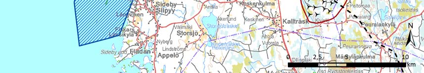 FCG SUUNNITTELU JA TEKNIIKKA OY Mikonkeitaan tuulivoimapuisto 165 Kuva 10.26. IBA- ja FINIBA -alueiden sijoittuminen tuulivoimapuistoon nähden. 10.5.3.