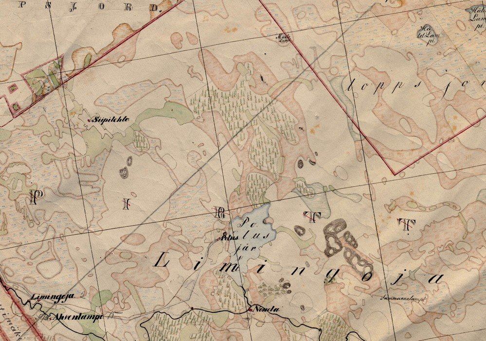 9 Kartta 6. Ote vuonna 1844 Emil Barchin laatimasta pitäjänkartasta. Hankealue sijaitsee Polusjärven pohjoispuolella: Arkistolaitoksen digitaaliarkisto: http://digi.narc.fi/digi/slistaus.ka?ay=134936 6.