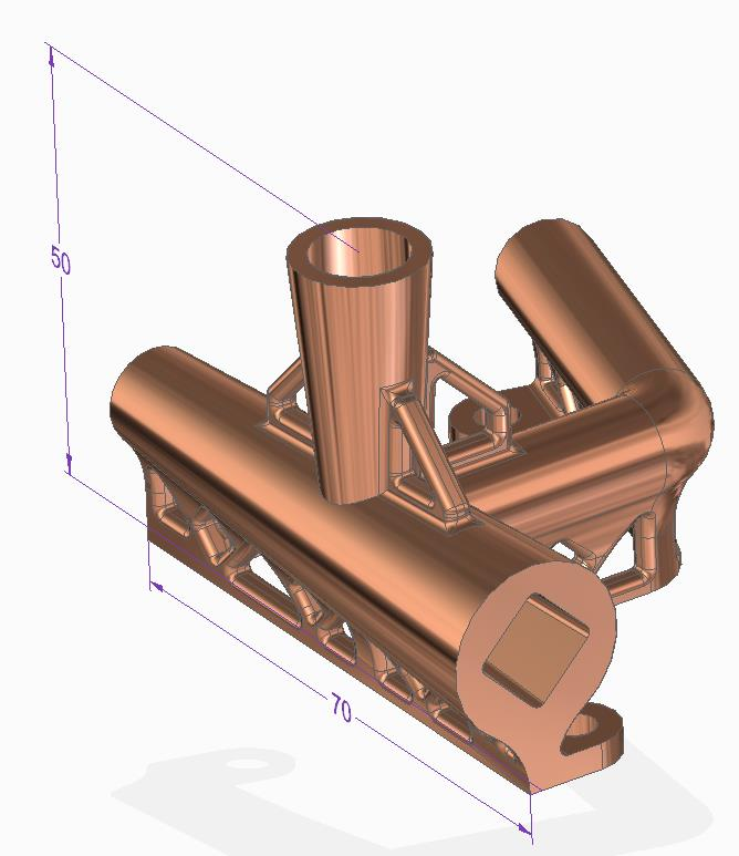 3D Tulostamalla Liitoskappaleen Massa Kymmenesosaan Lähtöpaino: 1625 g Tilavuus: