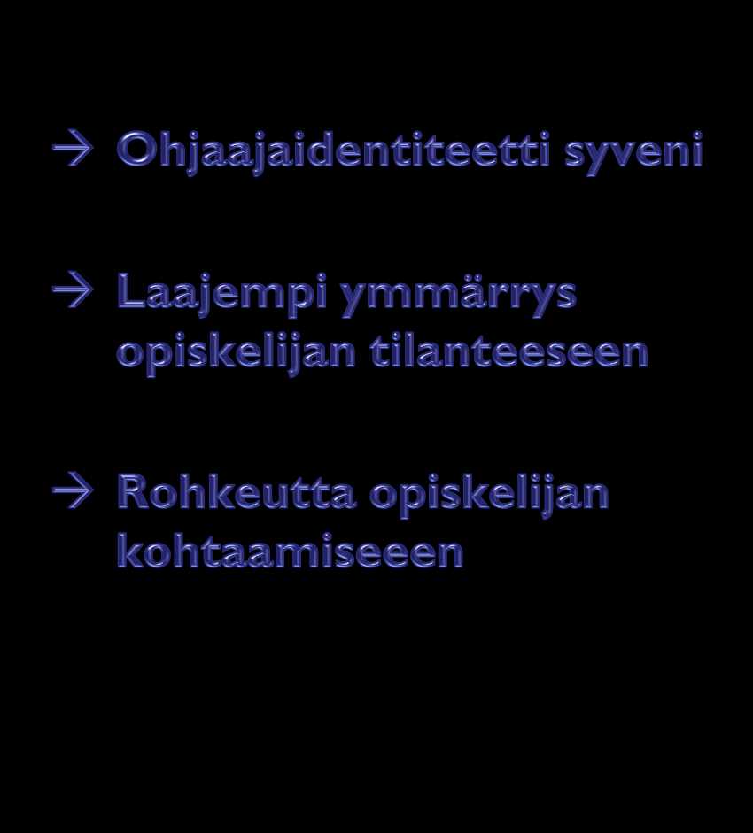 -Kokemusten jakamista -Tukea ryhmäohjausten suunnitteluun ja toteutukseen Tuloksia VALTTI ohjaajien