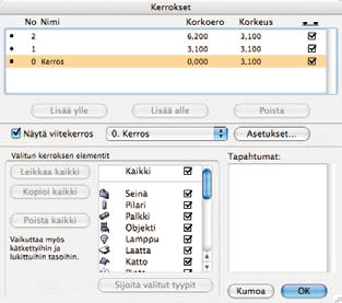 AS KO.AS-4 2.7 Muut asetukset 3.1 Kerrosasetukset Osiossa on yleisiä ohjelman käyttöön liittyviä asetuksia.