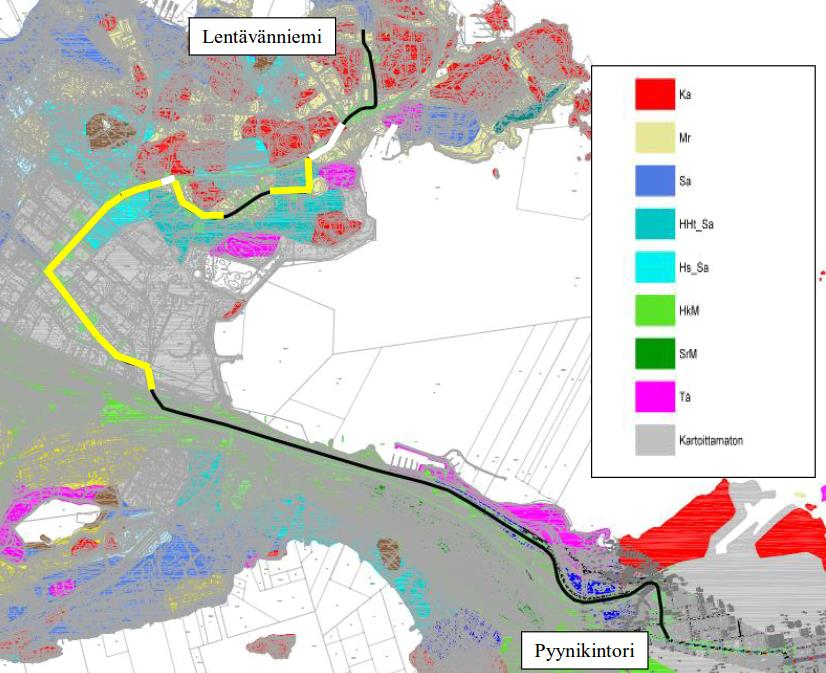 3 1 TEHTÄVÄ Muistiossa käsitellään alustavasti Tampereen raitiotien ns. läntisen haaran Pyynikintorilta Lentävänniemeen runkomelu- ja tärinäriskialueita.