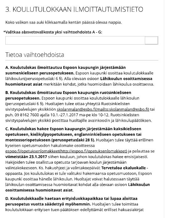 Peruskoulun ensimmäiselle luokalle