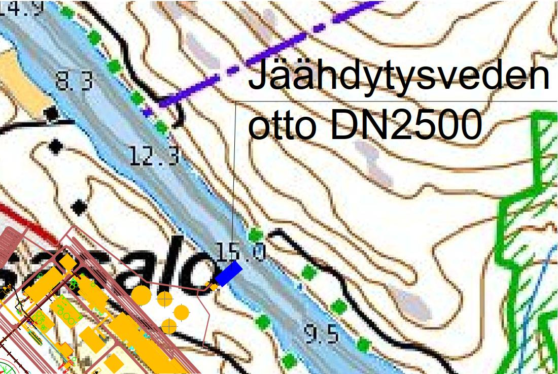 15 VESIRAKENNUSTYÖT 15.1 Jäähdytysveden otto- ja purkurakenteet Kallaveteen ja sen rannalle rakennetaan veden otto- ja purkuputket sekä rantapumppaamo.