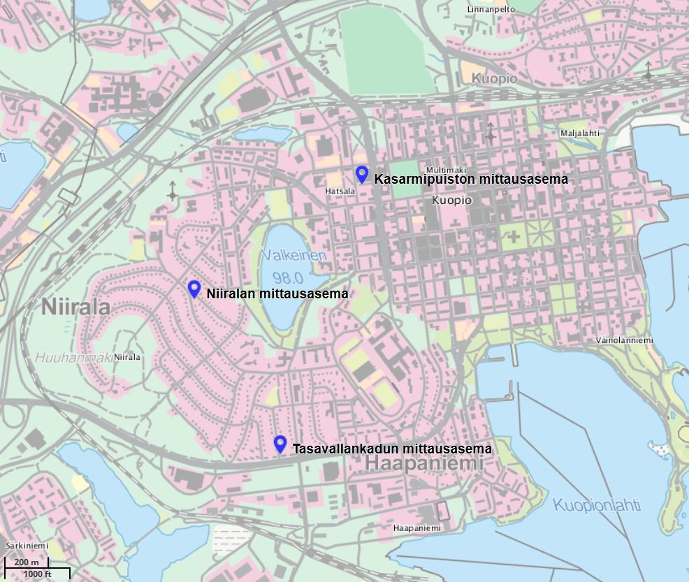33 (33) LIITE 1: MITTAUSASEMIEN SIJANNIT Kuva.