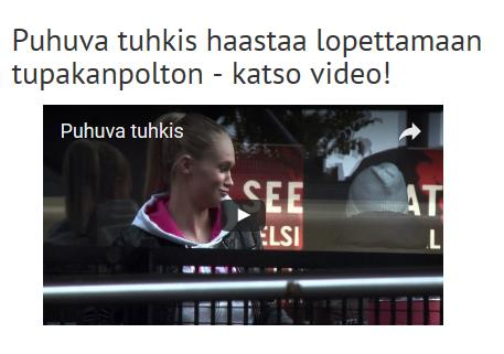 Pidä tupakanmittainen tauko ja katso Stumpin etusivulta video: Puhuva