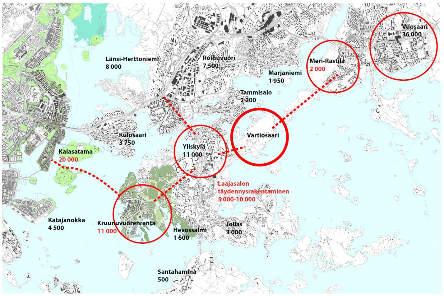 Kaupunkirakenne Saari liitetään silloilla Laajasaloon ja Vuosaareen osaksi Itä-Helsinkiin