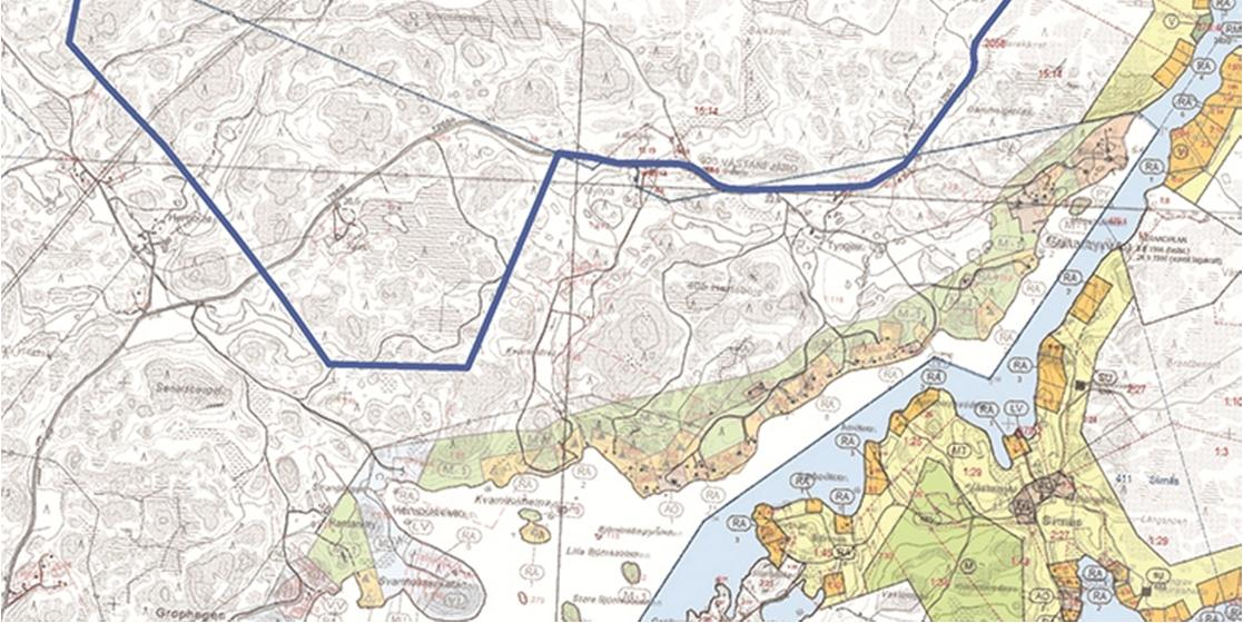 8 maan huhtikuussa 2003. Kaavoitettu alue on lähimmillään noin 300 metriä suunnittelualueen reunasta.