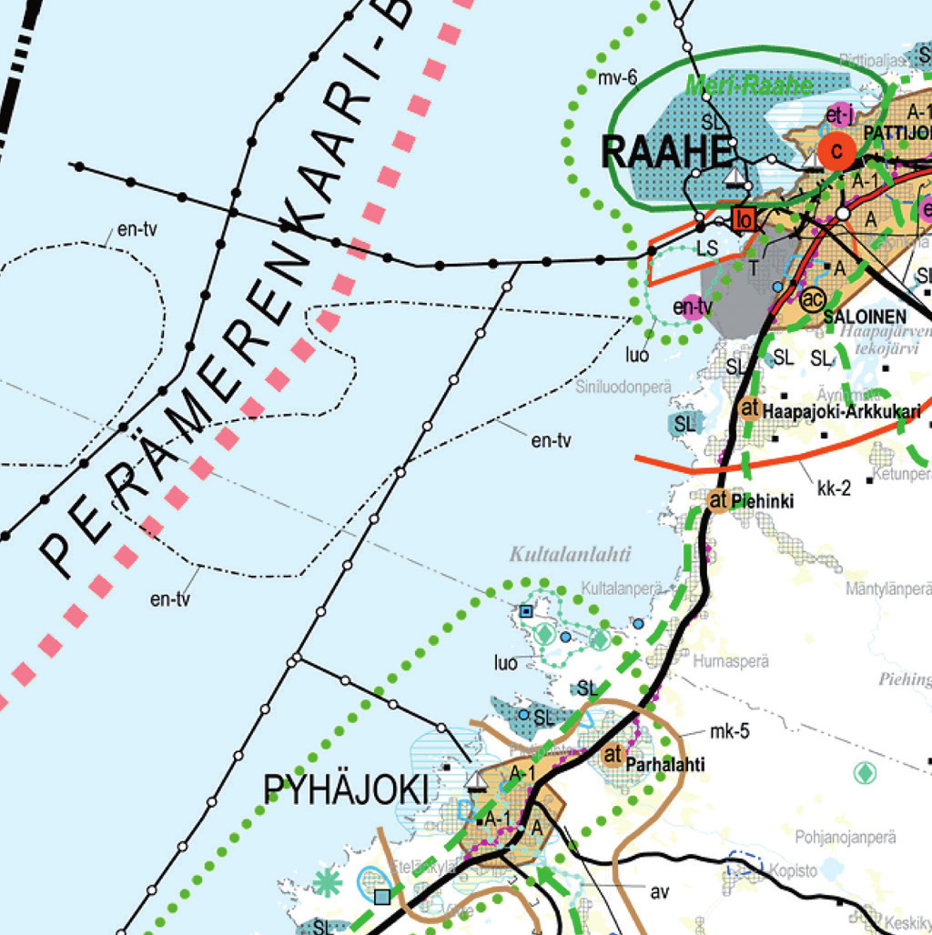 MAANAHKIAISEN MERITUULIVOIMA-ALUEEN OSAYLEISKAAVA, OAS 5 3.4 Maa- ja vesialueiden omistus 3.5 Kaavoitustilanne 3.5.1 Maakuntakaava Tuulivoima-alueen vesialueet ovat valtion omistuksessa ja alueesta on jo tehty sopimus Metsähallituksen kanssa.