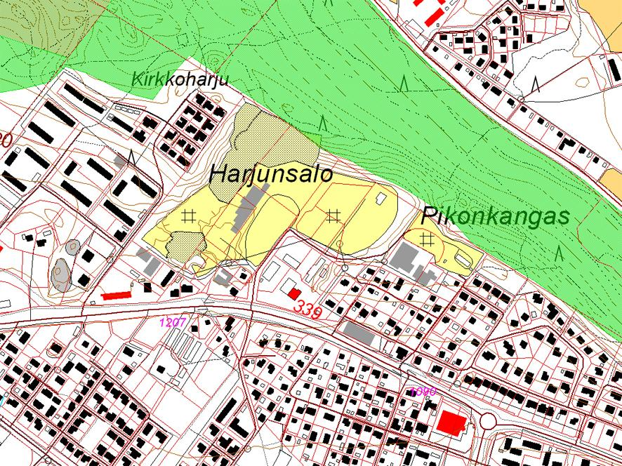 Luonnonympäristö Muutoskohde Alue on vanhaa soramontun pohjaa. Valtaosa harjusta on kaivettu 1930-luvulta lähtien.