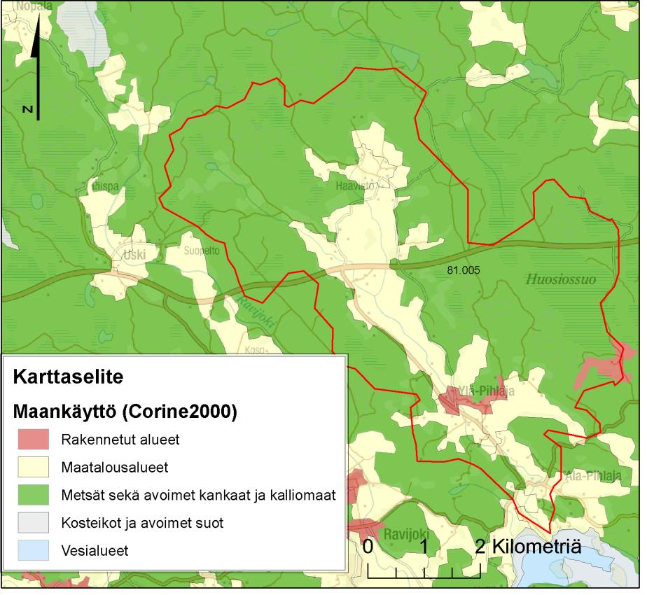 SYKE, EEA. Kaakkois-Suomen ELY-keskus; Affecto Finland Oy, Karttakeskus, Lupa L4659. Pihlajanjoen valuma-alue (81.005) Pääosa, n.