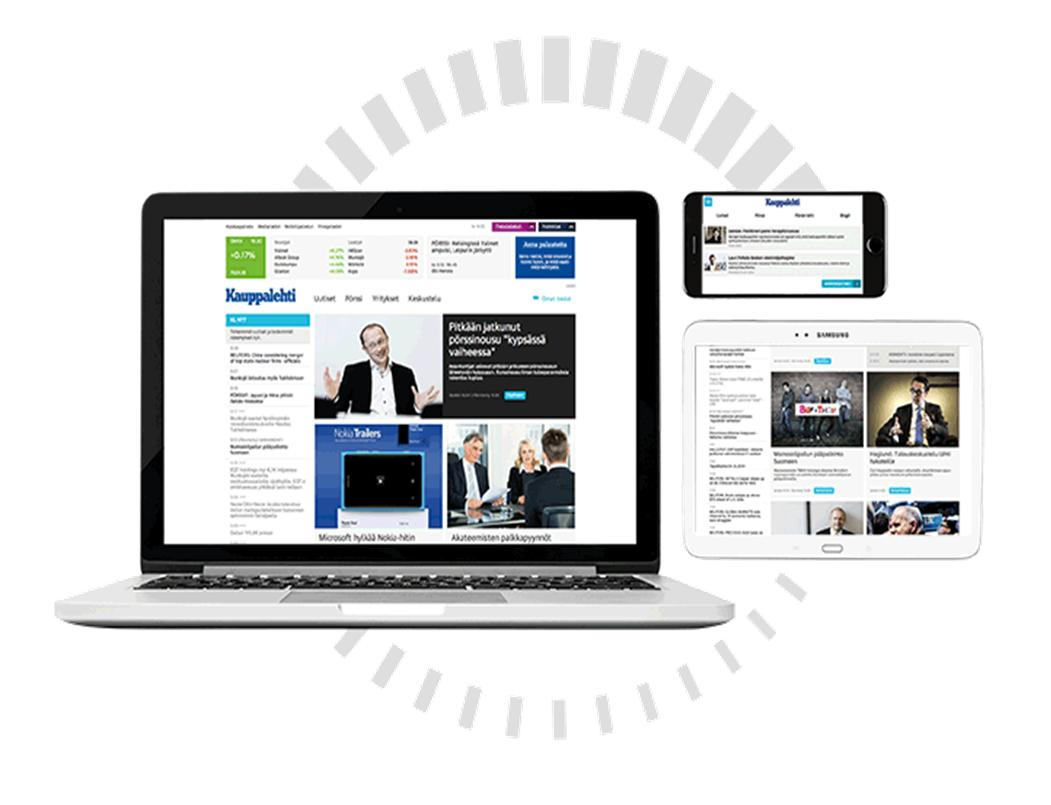 Monikanavasisällöt Kauppalehti uudistui verkossa ja mobiilissa Kauppalehden verkkopalvelu uudistui tammikuun alussa 2015 sisällöltään, ulkoasultaan ja tekniikaltaan.