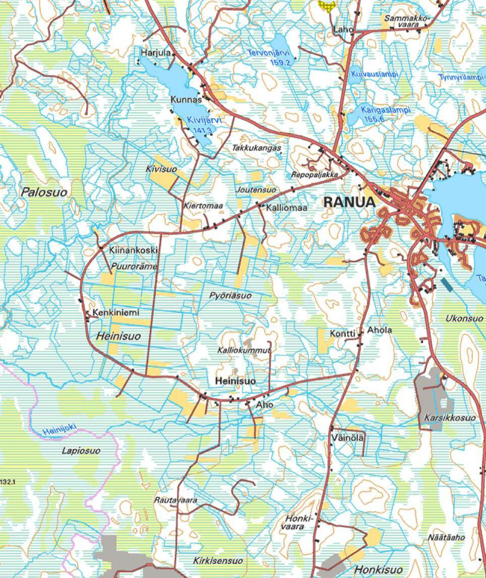 62 Kuva 617. Karttapohja www.infokartta.fi/simojoki. Asukaskyselyn perusteella hankealueen käyttö on painottunut virkistyskäyttöön (Kuva 619).