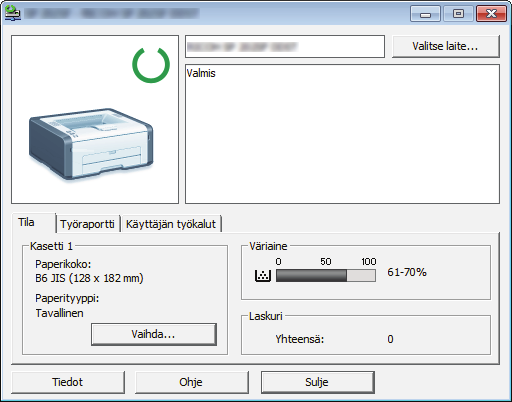 Smart Organizing Monitorin käyttö Smart Organizing Monitorin käyttö Asenna tulostinohjain käyttääksesi Smart Organizing Monitoria. Tilatietojen tarkistaminen 1 3 4 2 FI CTT114 1.
