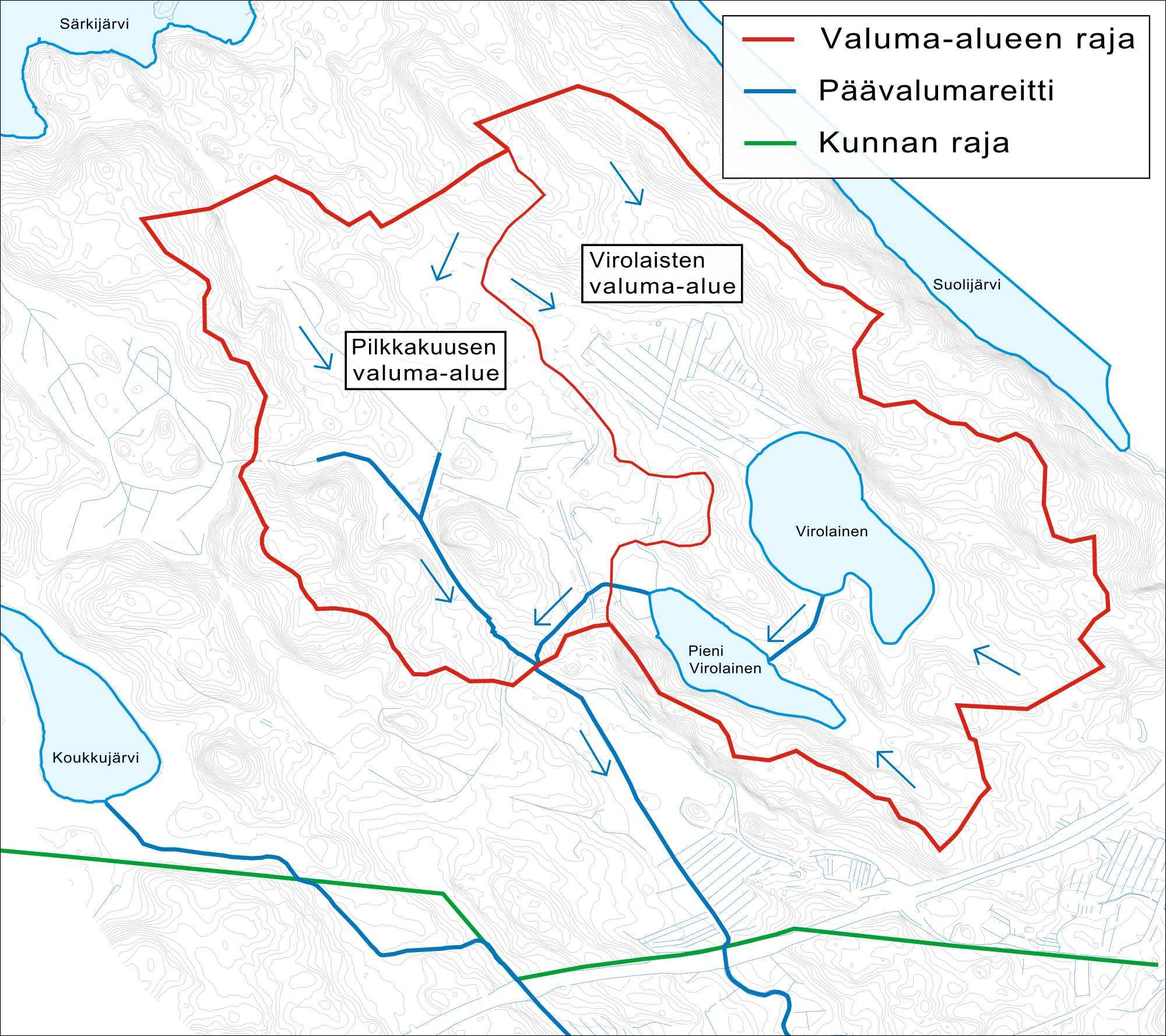 FCG Planeko Oy Raportti 3 (18 ) 2 TARVEKARTOITUS 2.1 Nykytilanne 2.1.1 Valuma-alueet ja -reitit yhteenlaskettu pinta-ala on noin 1.4 km 2.