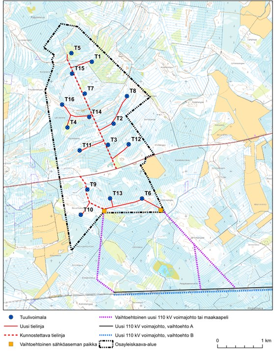 1 JOHDANTO 6 1.1 Kaavan tarkoitus Suomen Hyötytuuli Oy suunnittelee 16 tuulivoimalan rakentamista Karhukankaan alueelle.