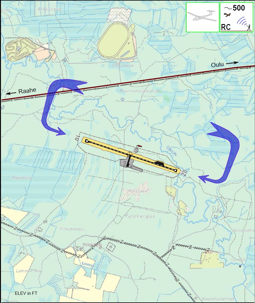 9.15 Vaikutukset lentoliikenteeseen Suunnittelualueesta vajaan 5 kilometrin etäisyydellä lännessä ja Raahen keskustasta noin 10 kilometrin etäisyydellä idässä sijaitsee Raahen-Pattijoen (EFRH)