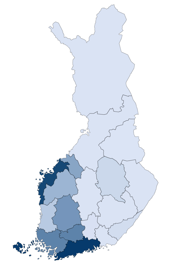 MAAKUNTIEN ALUETALOUSTRIPLA BKT /ASUKAS 2014 TYÖLLISYYSASTE % 2015 TALOUDELLINEN HUOLTOSUHDE % 2014 BKT euroa per asukas maakunni=ain 2014 Yli 42 000 38 000-41 999 34 000-37 999 30 000-33 999 Alle 30