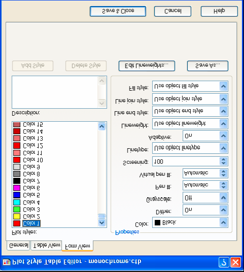 Harmaasävyinen PLT-tiedosto: Ohje on tarkoitettu AutoCad2004-2011 -versioille Harmaasävyjä ei ole mahdollista tuottaa mustavalkotulostimilla koska ainoa käytettävissä oleva väri on musta ja kaikki