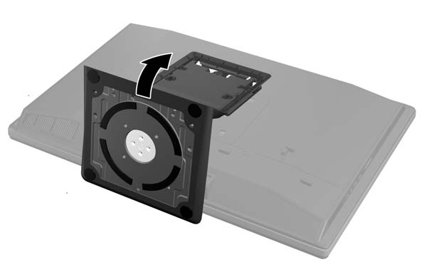 8. Nosta teline pois tietokoneesta. Kuva 2-21 Telineen poistaminen Toisen näytön kytkeminen Tietokoneen takana olevan DisplayPort-liittimen avulla tietokoneeseen voidaan kytkeä toinen näyttö.