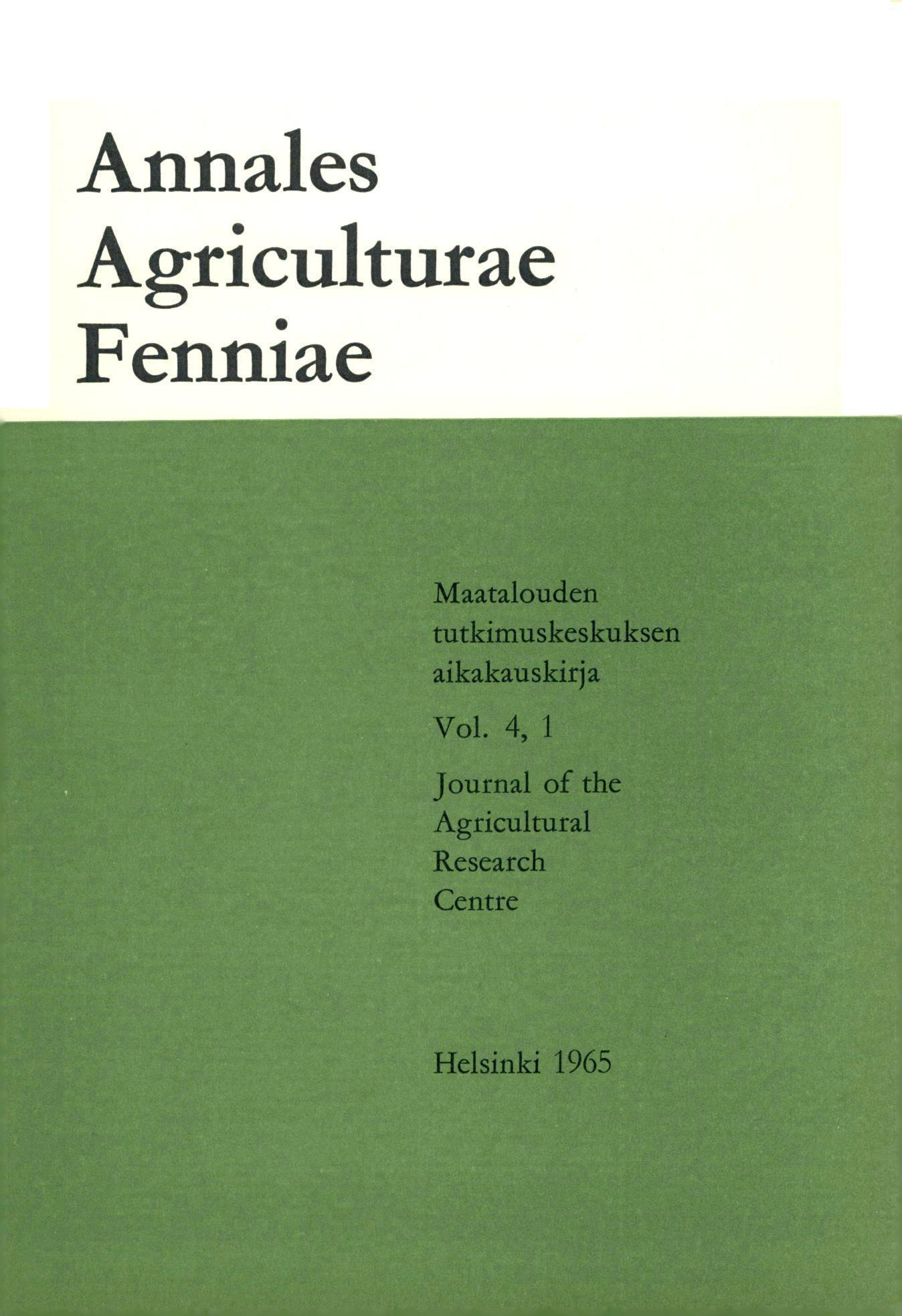 Annales Agriculturae Fenniae Maatalouden tutkimuskeskuksen