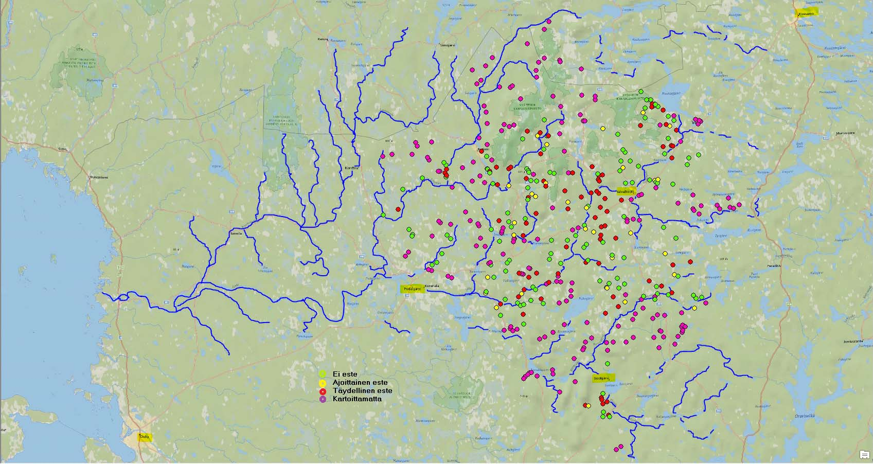 Kartoitustilanne Iijoen