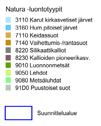 A Kuvat 8A B. Puulan ja Kyyveden Naturaaluekokonaisuuden Natura-luontotyypit.