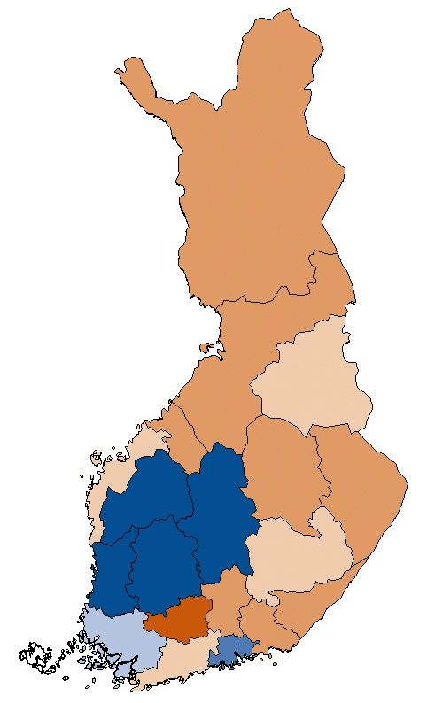 Metsien käyttöaste eri maakunnissa,