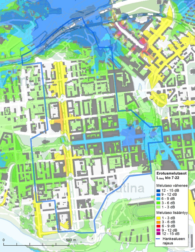 6.3.4 Käytönaikaiset vaikutukset Kunkun parkin valmistuminen muuttaa hankealueen sekä lähialueiden katujen ja teiden liikennemääriä.