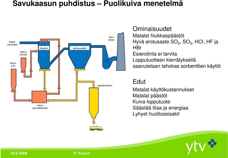 kierrätyksellä saavutetaan tehokas sorbenttien käyttö Edut Matalat