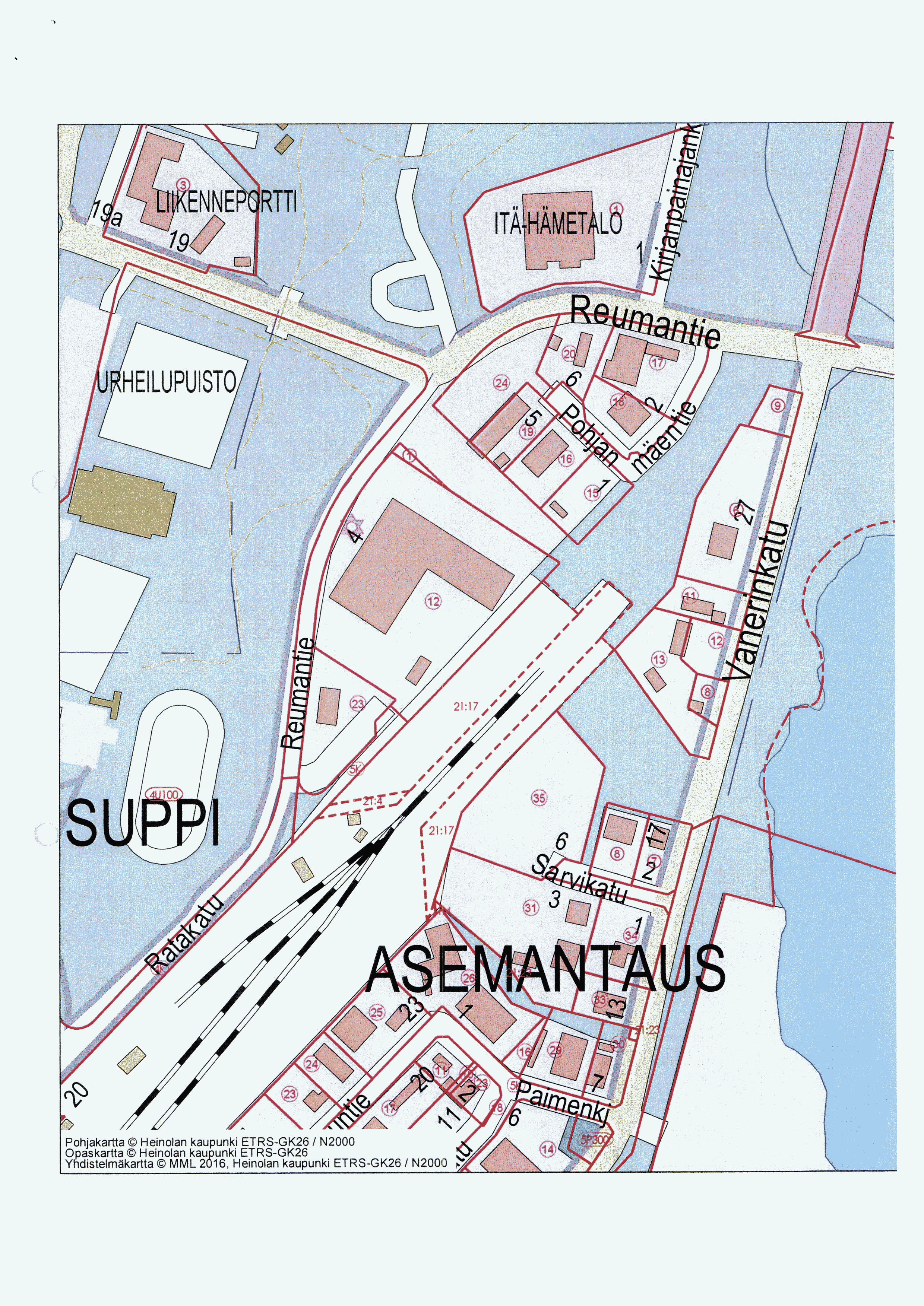 Pohjakartta Heinolan kaupunki ET RS-GK26 / N2000 Opaskartta Heinolan