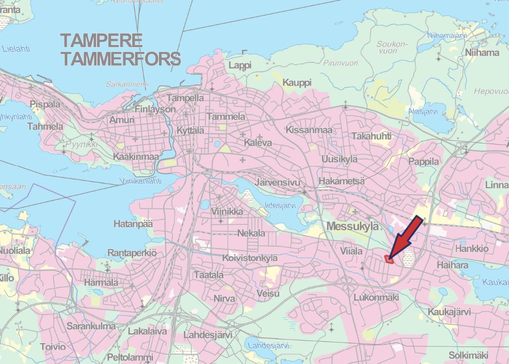 Viialan n asemakaavamuutoksen nro 8627 meluselvitys SUUNNITTELUKOHDE 5 1 SUUNNITTELUKOHDE Suunnittelukohde on 16 375 m 2 suuruinen tontti, joka sijaitsee Tampereen Viialan kaupunginosassa noin 6,5