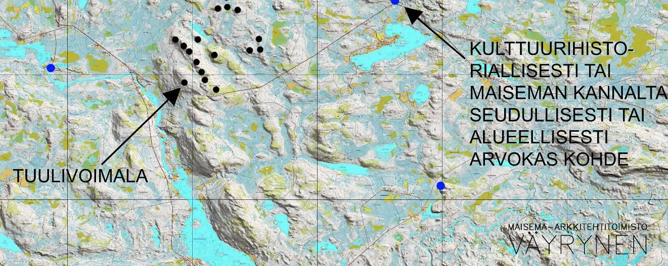36 Kuva 4-7. Kulttuuriympäristön arvokohteet. 4.2.3 Muinaisjäännökset Metsähallitus on suorittanut tuulipuiston hankealueella kulttuuriperintöinventoinnin vuonna 2011 (Schulz 2012).