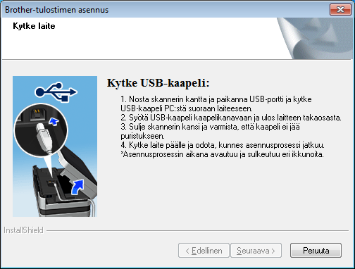 USB Windows USB-liitännän käyttäjät (Windows XP Home / XP Professionl / Windows Vist / Windows 7) 0 Ennen sennust Vrmist, että tietokoneeseen on kytketty virt j että olet kirjutunut sisään