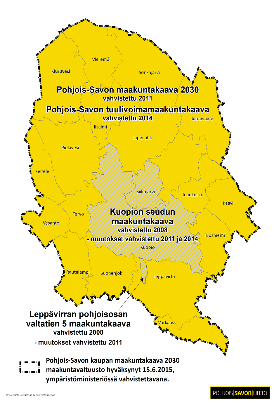 Tilanne Päätöstä maakuntakaavan laadinnan aloittamisesta ei ole Tarkistustarvetta on: suot, puolustusvoimien alueet,