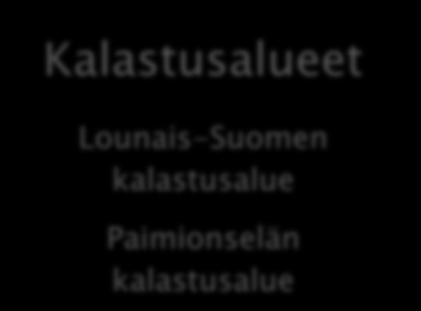 Paimionjoki-yhdistys ry Kunnat Somero, Koski Tl, Marttila, Tarvasjoki, Pöytyä, Paimio, Sauvo (Lieto kannatusjäsen) Säännöstelijät Fortum (Turun kaupunki kannatusjäsen) MTKtuottajayhdistykset