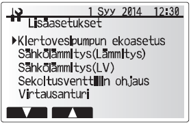 7. Kaukosäätimen käyttö Huoltovalikko Huoltovalikko sisältää toimintoja, jotka on tarkoitettu asentajalle tai huoltoinsinöörille. Käyttäjä EI saa muuttaa tämän valikon asetuksia.