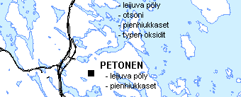 9 1. MITTAUSPISTEET Vuonna 2003 ilmanlaadun mittauksia tehtiin Kuopiossa keskustassa, Itkonniemellä, Petosella ja Sorsasalossa.
