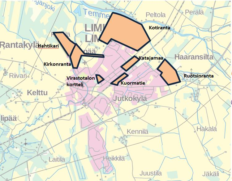 ASEMAKAAVOITUS Kirkonkylä Uudet asuntoaluekaavat kirkonkylään (laadinta-aika): Kirkonranta (2016-17) Virastotalon korttelin kaavamuutos(2016-17) Katajamaa