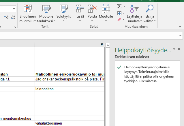 Helppokäyttöisten Excel-tiedostojen luominen Microsoft Office 2010-2016 ohjelmisto sisältää