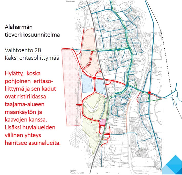 17 2.2 Muut tutkitut vaihtoehdot Suunnittelutyön aikana on tutkittu useita vaihtoehtoja, jotka on hylätty suunnitteluprosessin aikana.