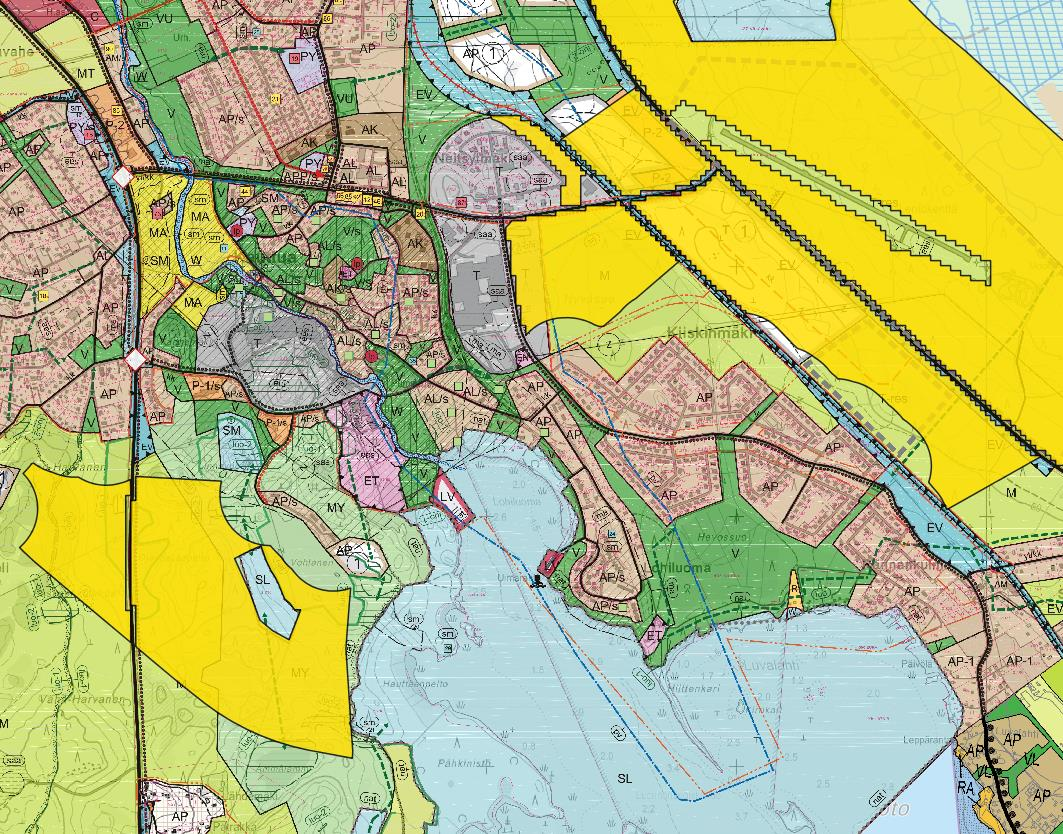 Alue 35, Eura Tien 204 ja radan välinen alue, mikä on yleiskaavassa osoitettu teollisuusalueeksi tai teollisuuden reservialueeksi