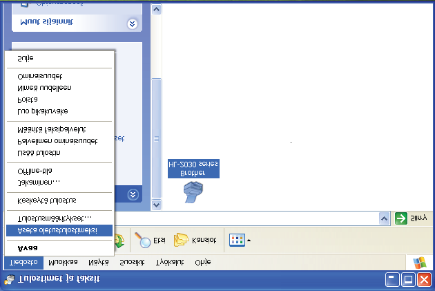 Kirjoitinohjaimen asennus Windows 6 Napsauta Valmis. Kirjoittimen asettaminen oletuskirjoittimeksi (vain Windows 2000/XP) Napsauta Käynnistä ja sitten Tulostimet ja faksit.